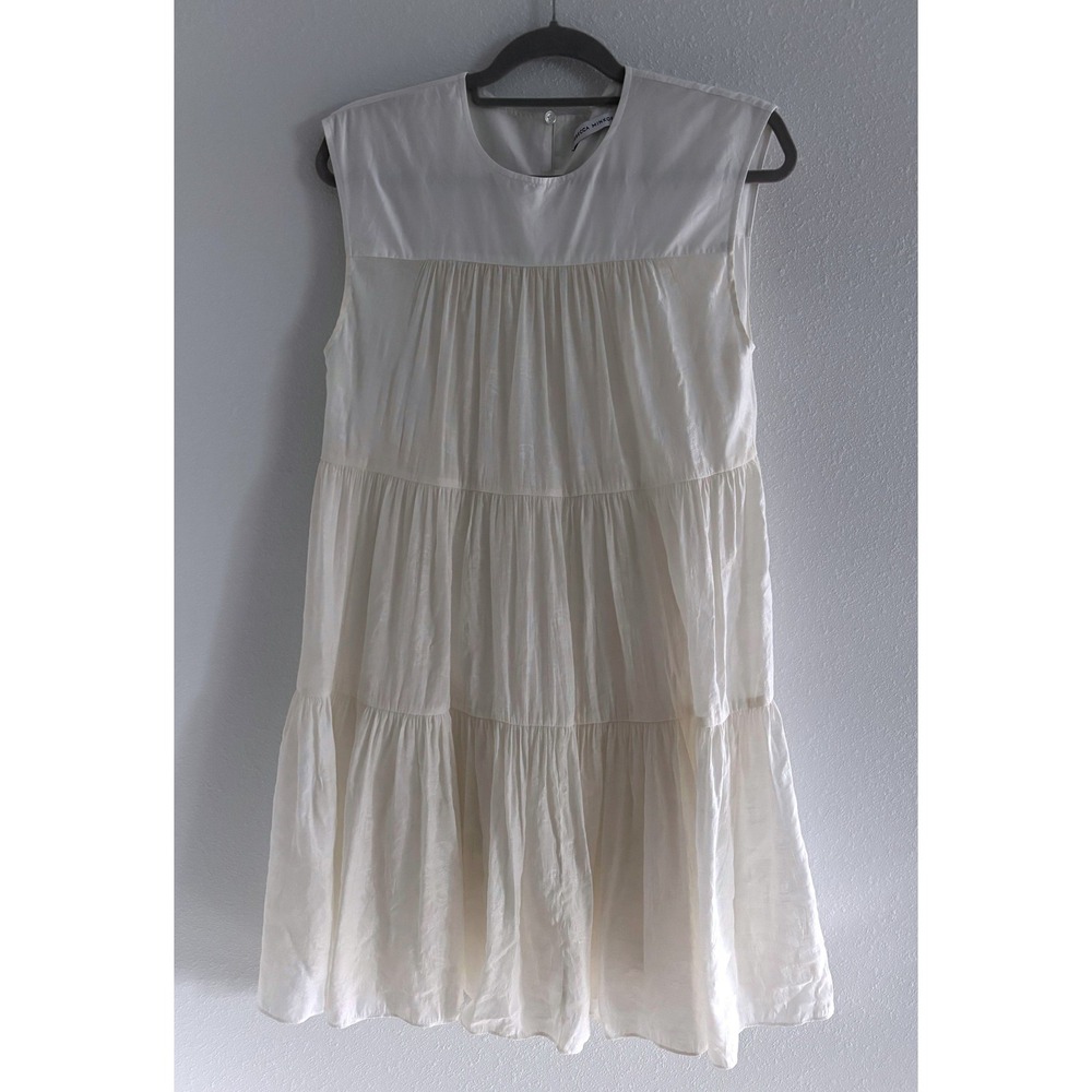 Rebecca Minkoff Lizzie Dress Women Medium White Tiered Mini Coquette Cottagecore